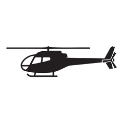 Helicopter Silhouette Icon Vector Design