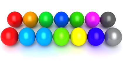 Row of colorful spheres