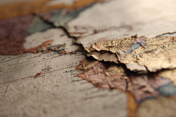 A close-up of generic, worn map edges with subtle tears and creases, indicating frequent use and past adventures.