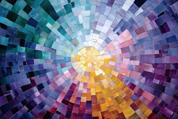 Concept implementation of color, Itten's circle, colorful bright mosaic