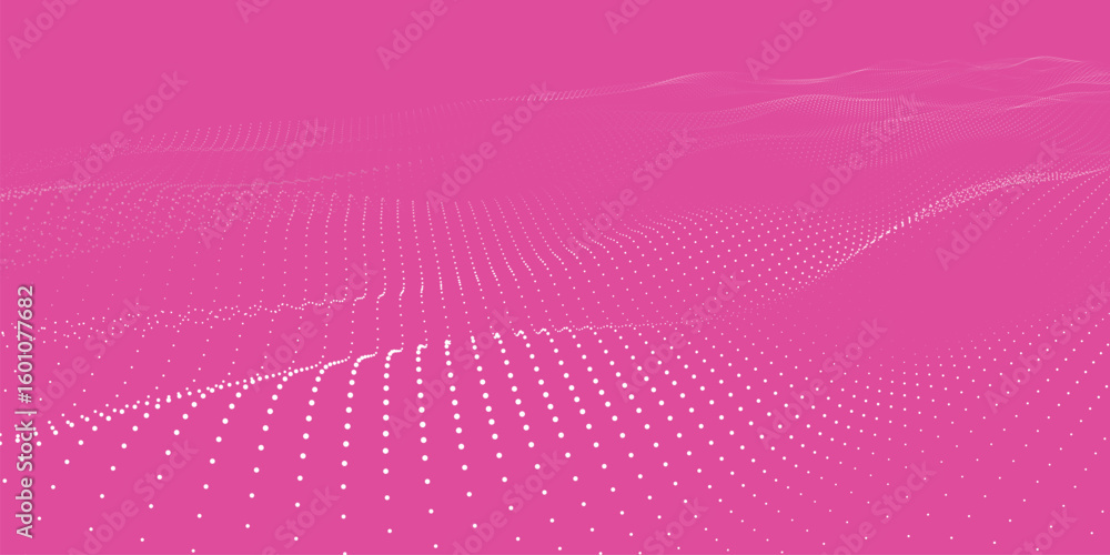 Poster futuristic dot wave. abstract digital particle wave. technology background. colored musical wave. li