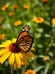 Obraz premium Monarch Butterfly on Yellow Flower