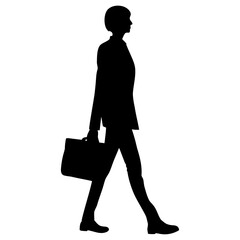 Businessperson Silhouette – Professional Vector Walk Pose