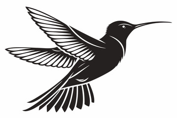 Obraz premium hummingbird logo black vector