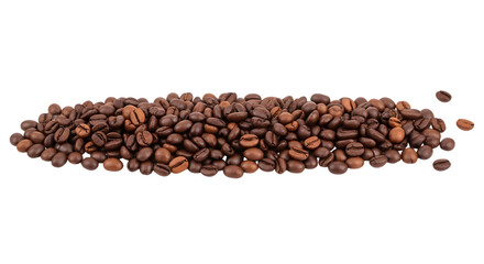 Obraz premium Roasted Coffee Beans: Rich Brown Tones, Isolated on Black Background, Aromatic and Fresh.