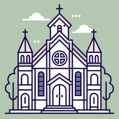 vector illustration of church