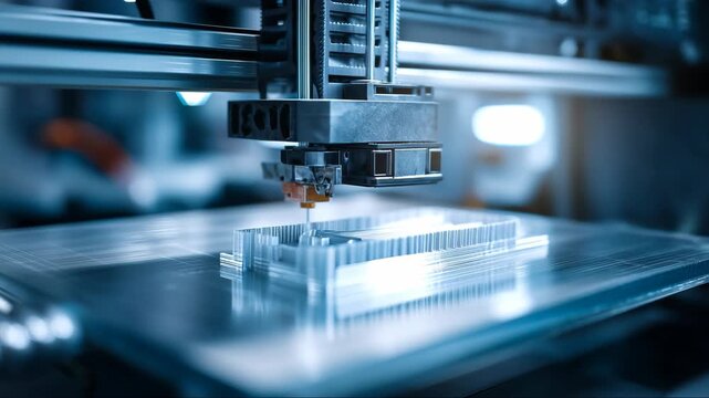 Advanced 3D printing technology creates intricate designs in a modern workshop environment