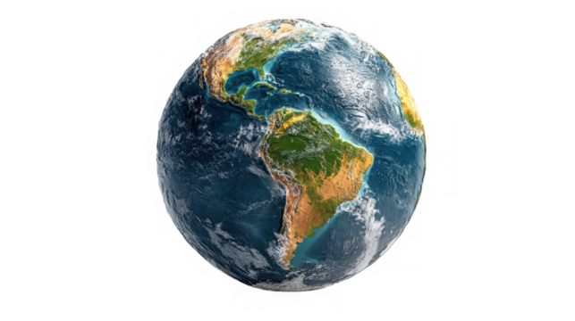 Stunning Earth Globe Highlighting Vibrant Blue-Green Ecosystems and Interconnected Waters