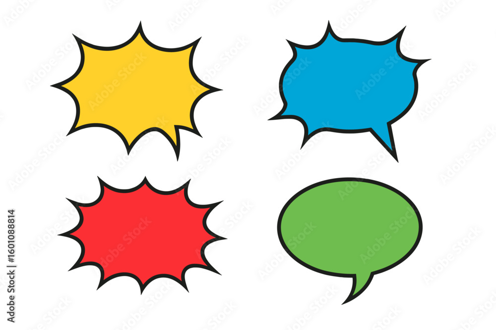 Fototapete speech bubble comic set. pop art dialogue balloon collection. retro cartoon message and thought bubb