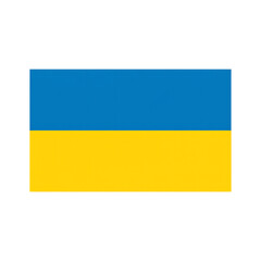 Vibrant flag of Ukraine with bright blue and yellow horizontal stripes on a clean white background Symbolizes hope and unity