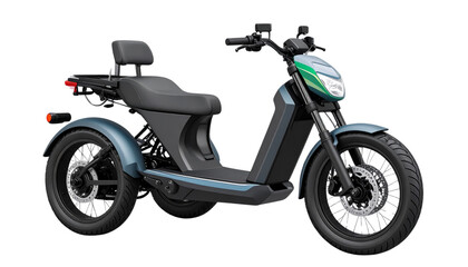 Obraz premium futuristic open electric motor bike isolated on transparent background.