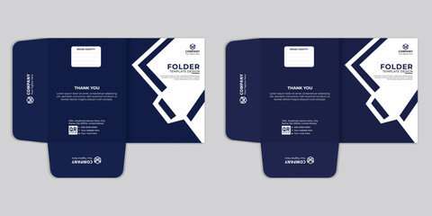 Fototapeta premium Modern file folder template designed for real estate and security service businesses. Includes abstract branding elements, perfect for office documents, tech firms, and corporate use.