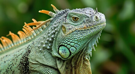 Obraz premium Closeup of a Big Blue Iguana Looking at the Camera