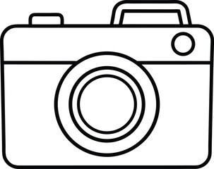 camera icon line art vector illustration on transparent background
