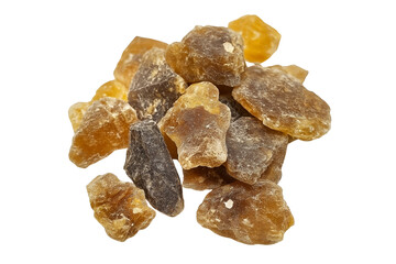 Aromatic Copal Resin Incense Pieces Isolated on Transparent Background