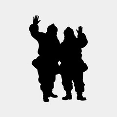 Santa Concept Graphic Icon Black Santa Isolated Graphic