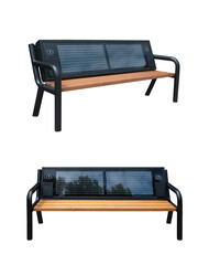solar powered bench isolated on white background. modern design