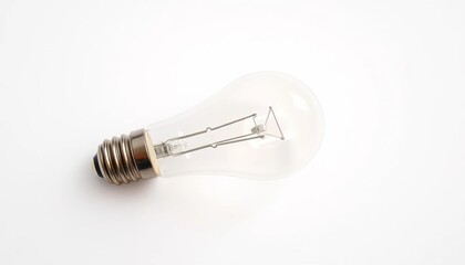 Single energy-saving light bulb, isolated on white background,   design,   innovation