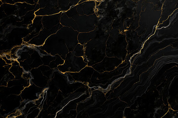 A black and gold marble wall with a gold border. The wall is very shiny and has a lot of detail