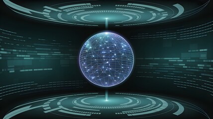 Futuristic globe with network connections shines in digital space perfect for tech and innovation concepts