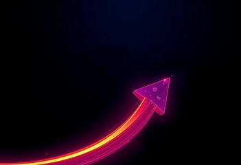 Abstract upward arrow, digital futuristic style, dark blue background, finance growth, technology, speed, success,  vector illustration,  growth