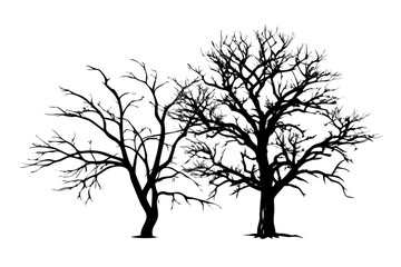 Obraz premium Silhouette trees vector illustration for autumn and halloween themed designs