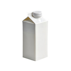 White cardboard milk carton with cap isolated on transparent background