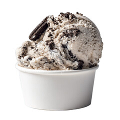 Cookies and Cream Ice Cream in a Cup Transparent Background