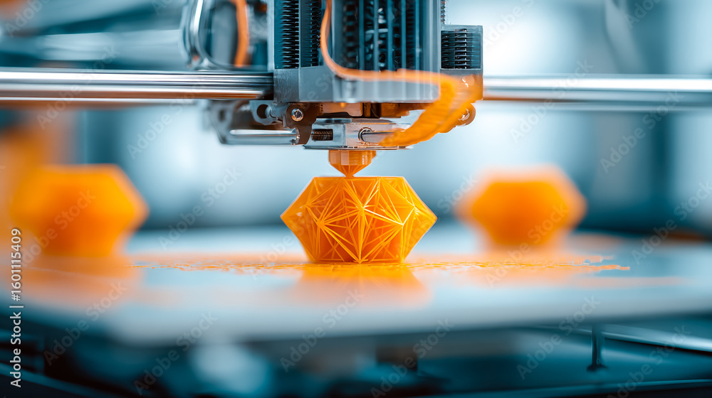 Poster 3d printing of geometrically intricate orange objects with robotic automation