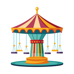 Carousel vector flat illustration