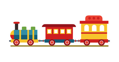 Train kids toy vector flat illustration