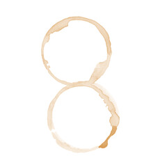 Coffee Stains Set. Vector Cup Rings and Splashes Isolated on White. EPS10
