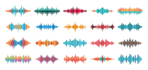Sound waves vector set