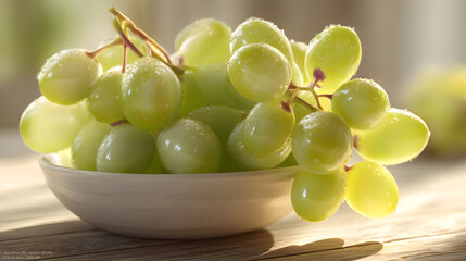 A small bunch of light green cotton candy grapes