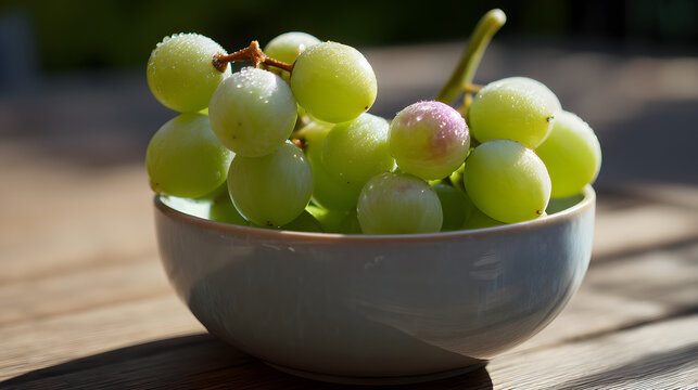 A small bunch of light green cotton candy grapes