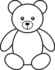 Fototapeta premium teddy bear icon line art vector illustration on transparent background 