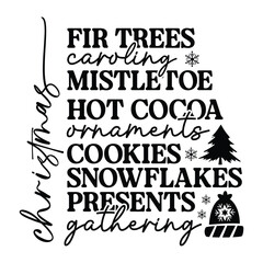 Christmas fir trees caroling