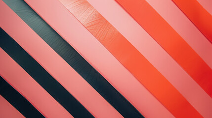 Obraz premium Diagonal stripes of pink and orange with dark accents