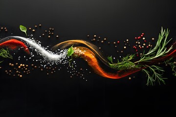 Spices and natural food. Image for designers.