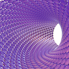 Abstract repeat geometry wave tunnel background. 3d rendering.
