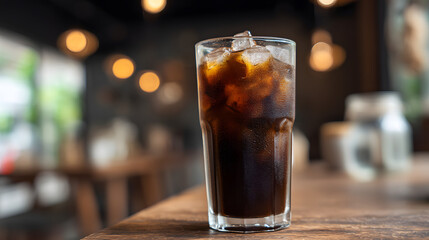 A tall glass of dark Vietnamese iced coffee