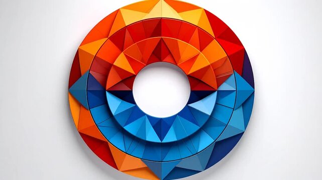 Abstract Geometric Circle Animation - Vibrant Colors & Shapes