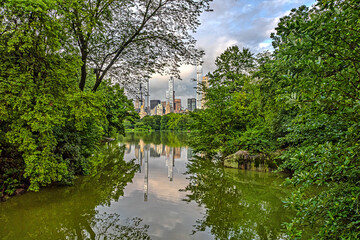 Central Park, New York City at the lake, in summer