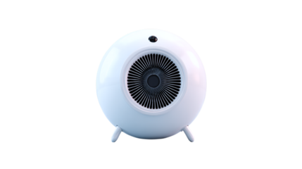 Audio speaker 3D icon with circular sound grill and minimal cartoon body. isolated on transparent background 