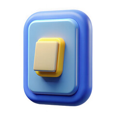 Modern blue and yellow toggle switch isolated on transparent background