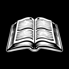 Open Book Illustration, Vintage Style Book Graphic