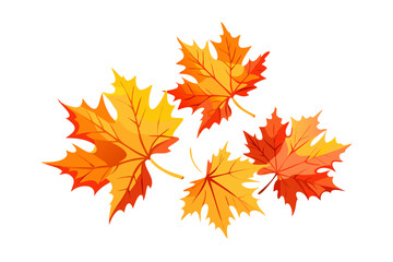 Vibrant autumn maple leaves in shades of orange and yellow