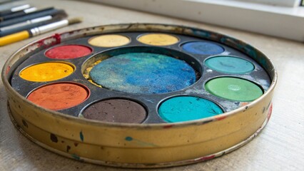 Naklejka premium paints and brushes