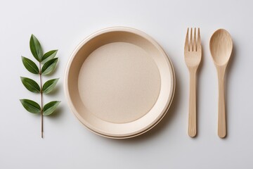 Eco-friendly picnic set including plate and cutlery ideal for outdoor meals in nature during sunny days with friends or family