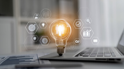 Business teamwork system showing digital communication and performance tracking. Teamwork improves...